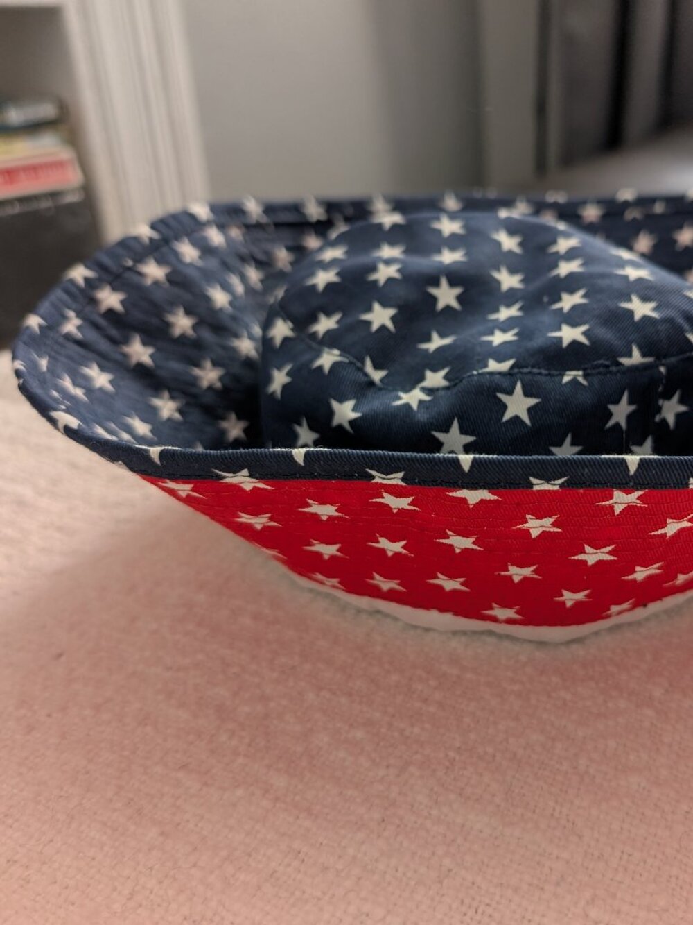 Red White & Blue Star Pattern Bucket Hat